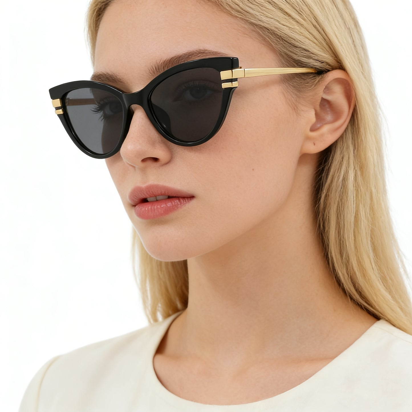 Unisex Retro Cat-Eye Full Rim Glasses Lightweight PC Frame