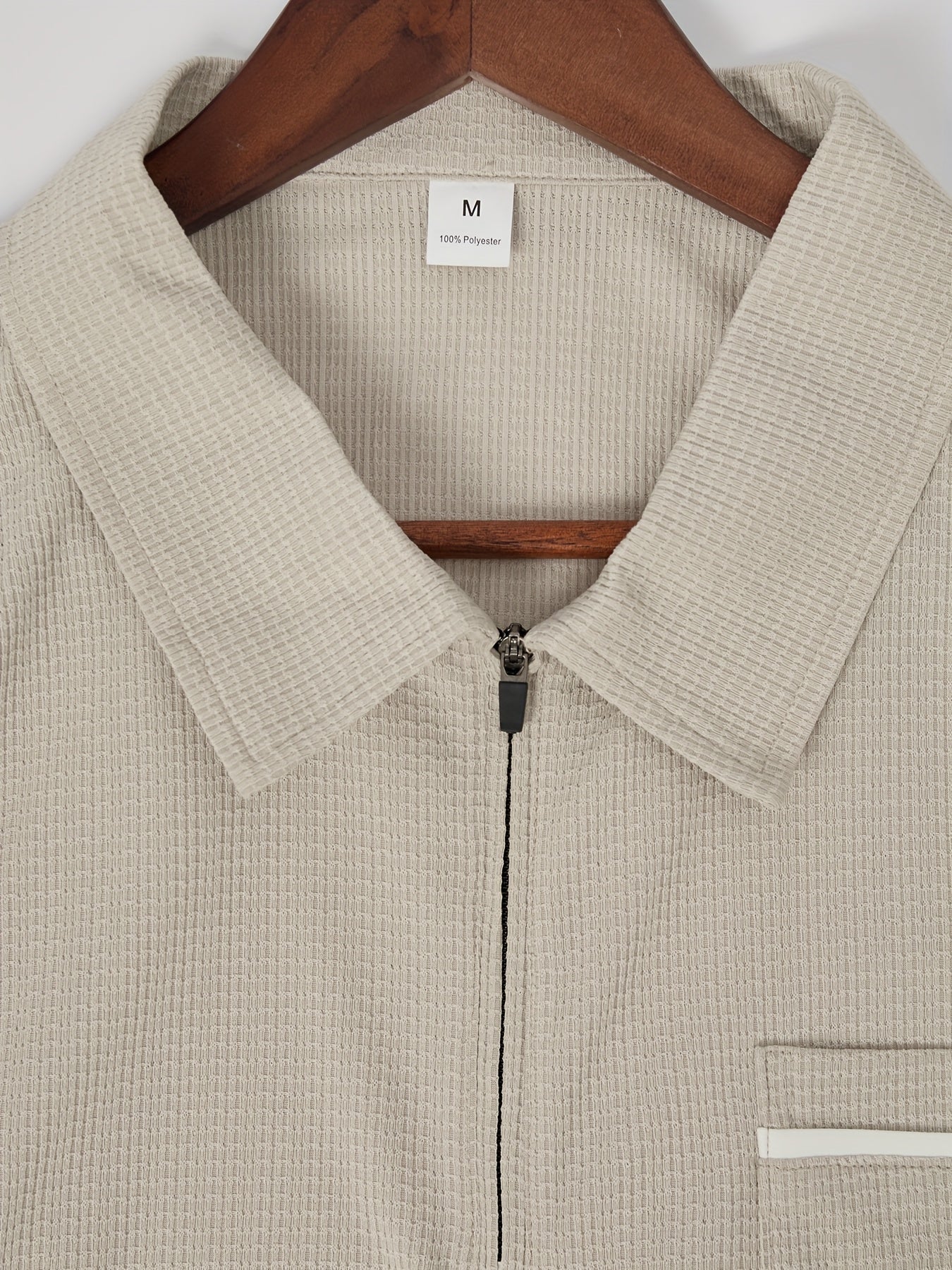 Men's Casual Fashion Short-Sleeve Zip-Up Suit, Suitable for All Seasons - ayq