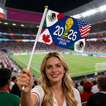 FIFA 2026 World Cup Fan Handheld Flag, USA-Mexico-Canada Design