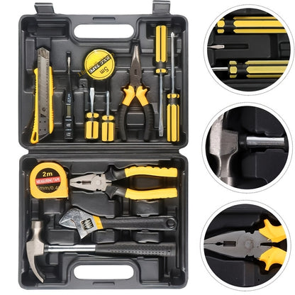 Tool Set, Universal Household Manual Tool Set with Plastic Toolbox Storage Case, for Automotive Repair and Home Maintenance