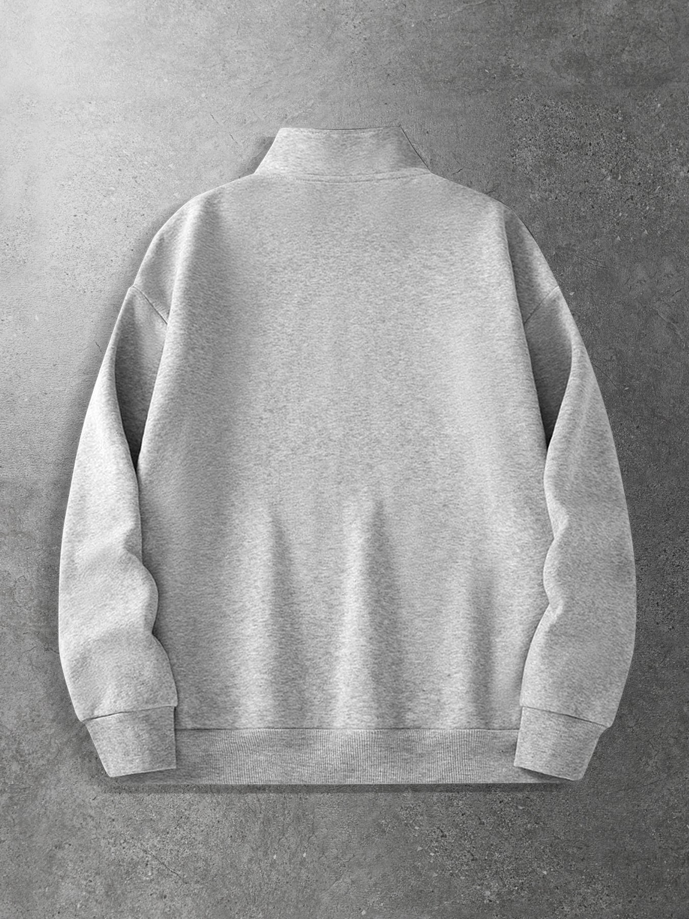 Men's Vintage Half-Zip Polyester Sweatshirt with Stand Collar