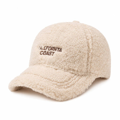 Women’s Warm Plush Baseball Cap, Casual Street Style for Fall and Wint