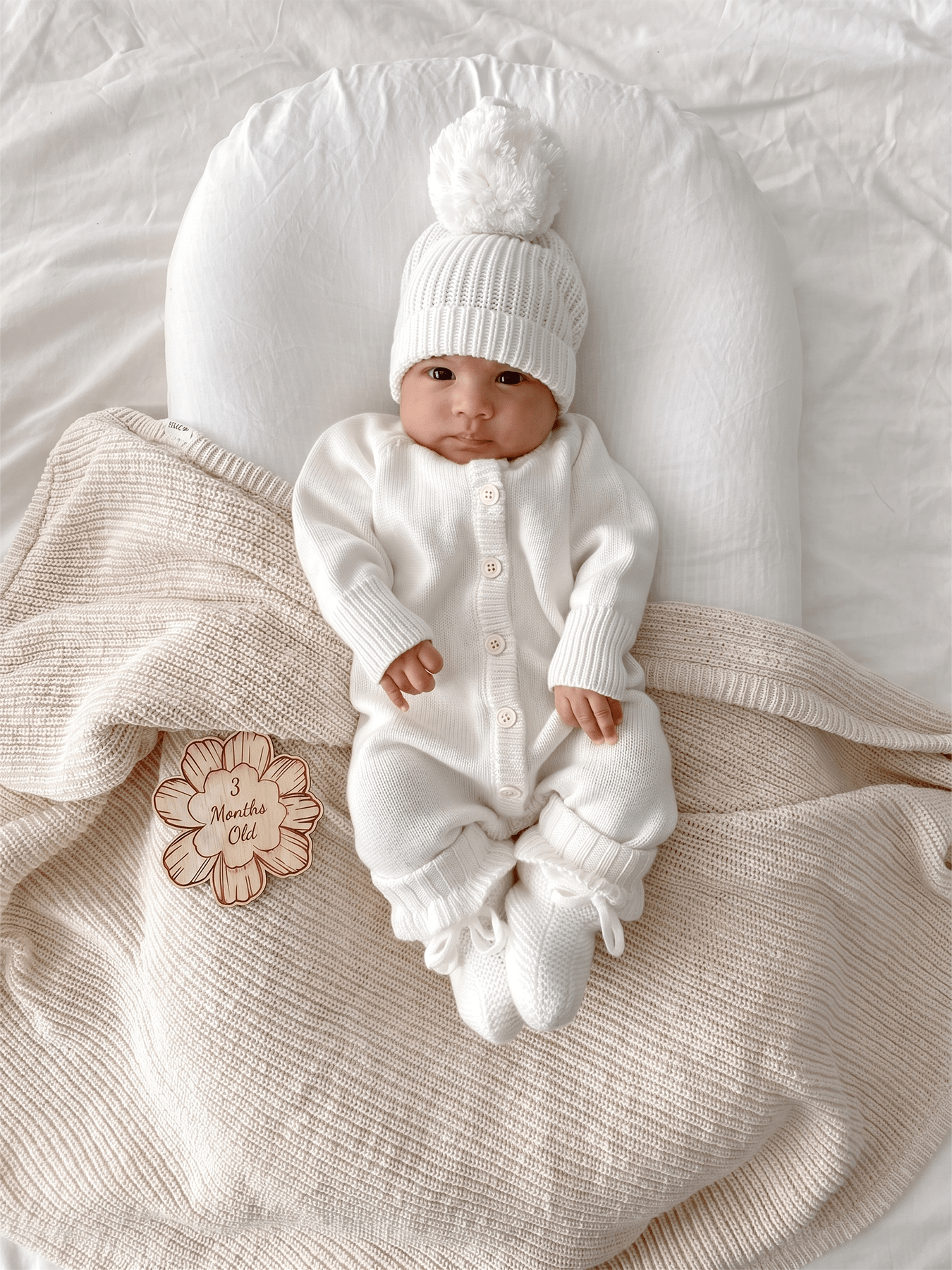 Unisex Knitted Baby Romper and Hat Set, Soft Cotton, Breathable