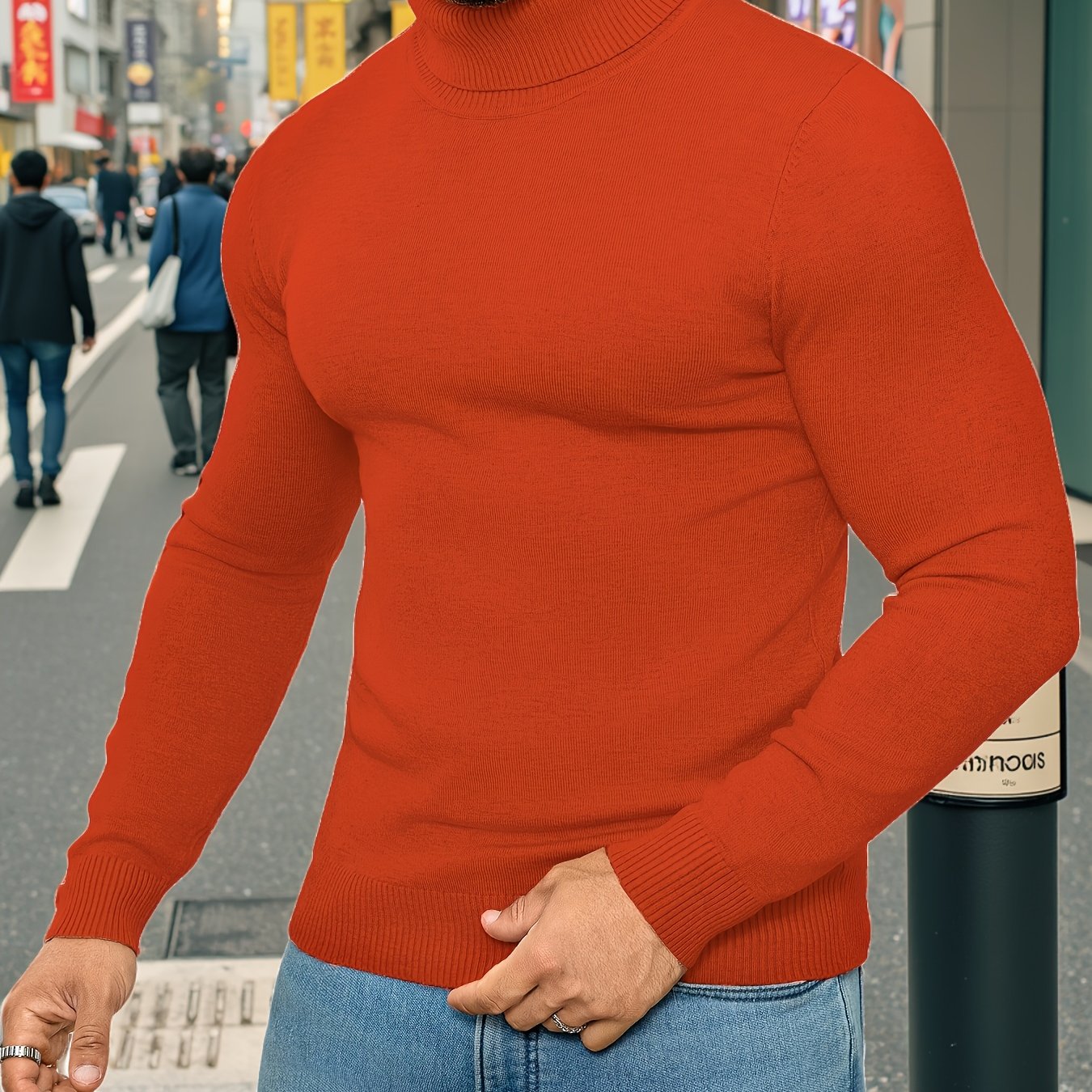 Men'S New Style Available in Multiple Colors, Classic Turtleneck Sweater