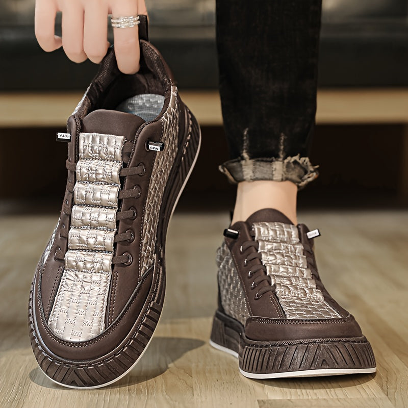 [Urban Appeal] Trendy Solid Color Low Top Sneakers, All-Season Lace-Up Casual Shoes with Faux Upper, Fabric Inner, Rubber Sole, and Comfortable Cloth Insole, Versatile Trainers   Modern Sneakers   Durable Rubber Sole