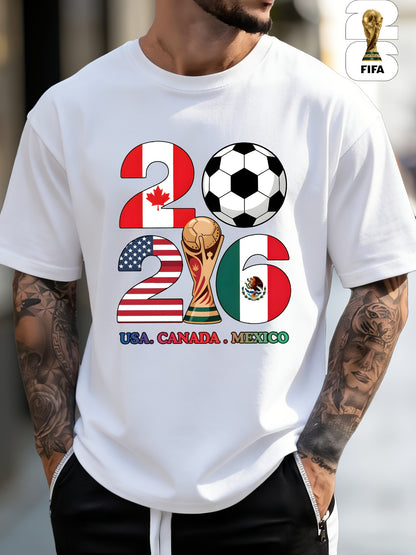 Men's and Women's Cotton FIFA 2026 World Cup Crew Neck T-Shirt