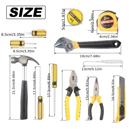 Tool Set, Universal Household Manual Tool Set with Plastic Toolbox Storage Case, for Automotive Repair and Home Maintenance