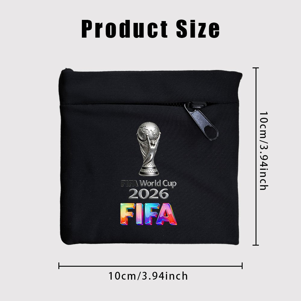 FIFA 2026 Casual Black Wrist Wallet with Zipper Pocket