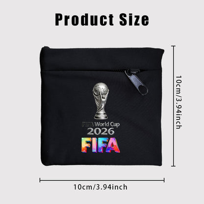 FIFA 2026 Casual Black Wrist Wallet with Zipper Pocket