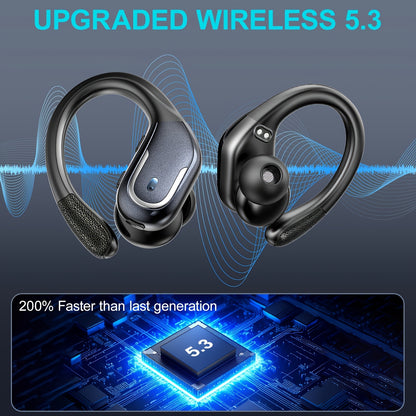 LIFEBEE New Wireless Earbuds for Running Sports, Wireless Earphones with Earhooks Pure Bass Sound, Over Ear Headphones with Dual-LED Display, Earphones Noise Cancelling Headset Built-in Microphone