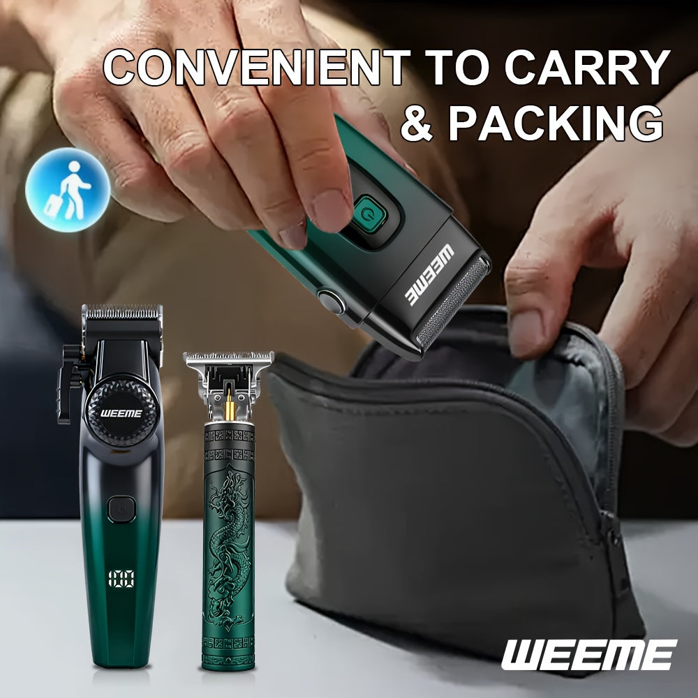 WEEME 3pcs professional Men's hair clipper set, easy to operate, comes with an electric razor, multi-functional hair trimmer for trimming hair and beard, suitable for both home use and barber shops, an excellent gift for frie