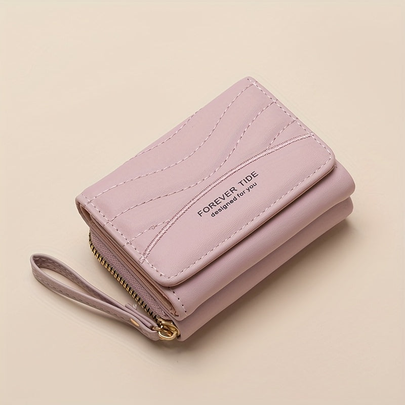New Women's Fashion Minimalist Foldable Coin Purse with Clasp Design, Large Capacity, 6 Colors Available