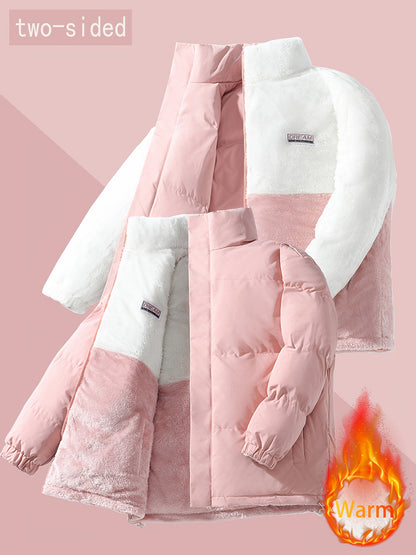 Men'S Heavy-Duty Winter Jacket - Thick Insulated Coat with Full-Zip Closure, Double-Sided Wearing, Stand Collar, Non-Stretch Fabric - Cold Weather Outerwear for Men