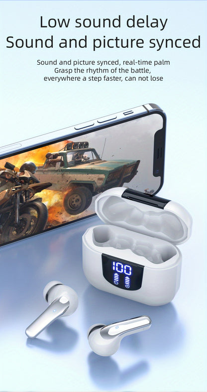 Wireless Headphones, Wireless 5.3 Earbuds, 13mm Speaker, 30H Playtime, Type-C Fast Charging Box, Stereo Wireless In-Ear Headset, Suitable for iPhone and Android In-Ear Headsets, Gaming Business Sports Headphone Mic