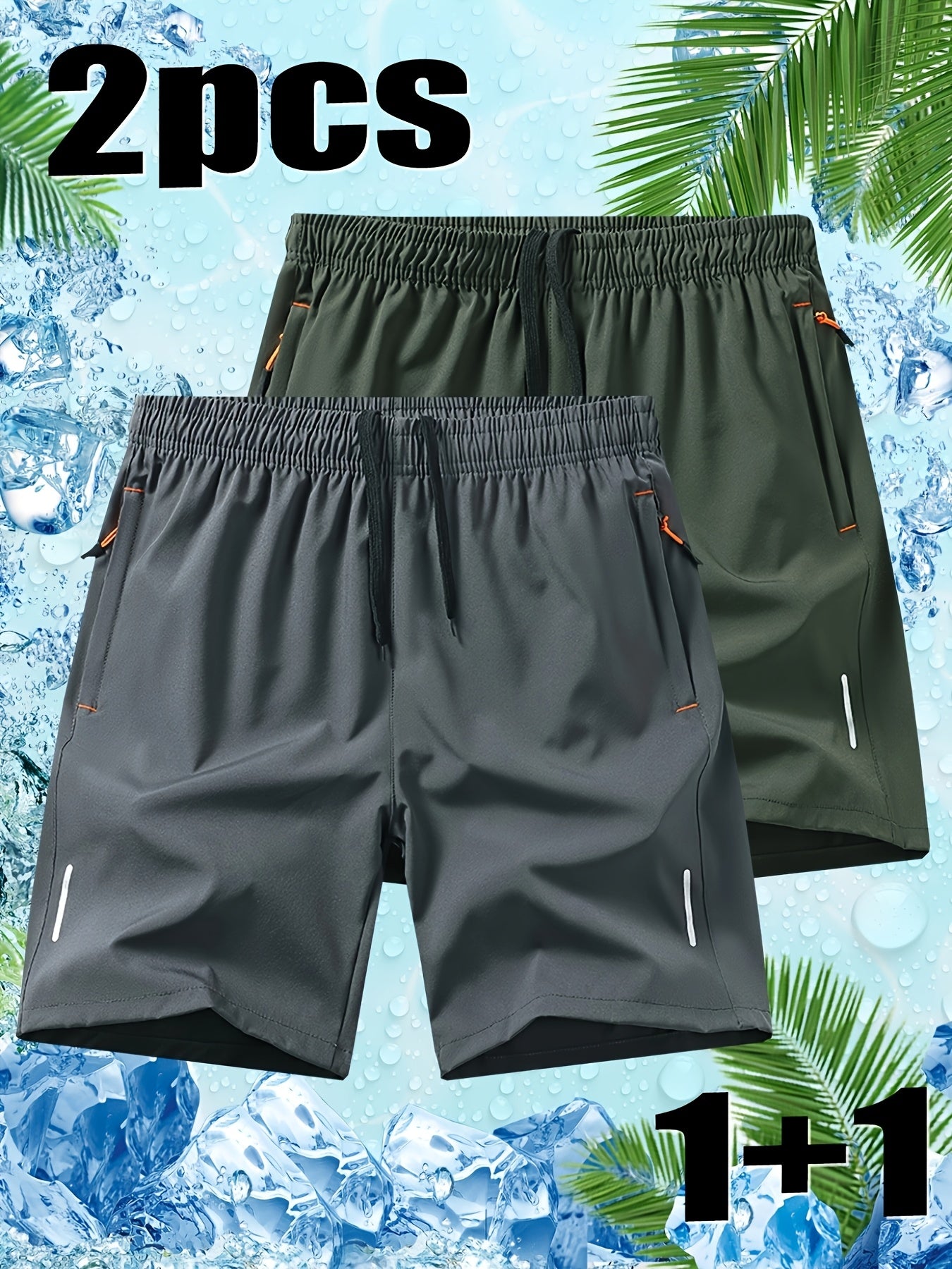 Men's Quick-Dry Casual Shorts 2-Pack for Summer Sports