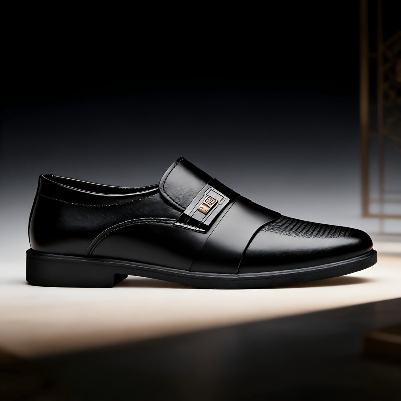 Men’s Slip-On Business Casual Loafers - All-Season PU Shoes