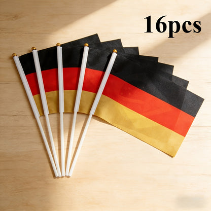 8 or 16-Pack Double-Sided German Flags on 30cm Poles for Events