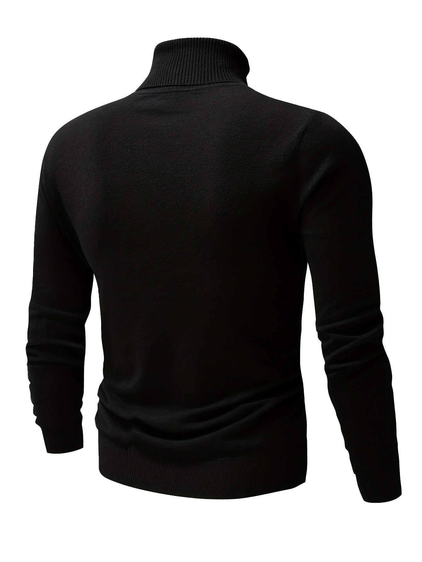 Men's Slim Fit High-Neck Knitted Pullover Sweater for Fall/Winter