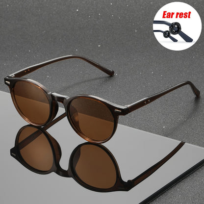 Unisex Amber Round Sunglasses with UV400 Protection