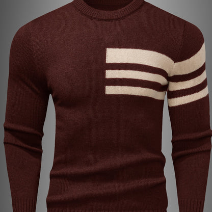Men's Fashion Knit Sweater with Round Neck - Starry Pattern