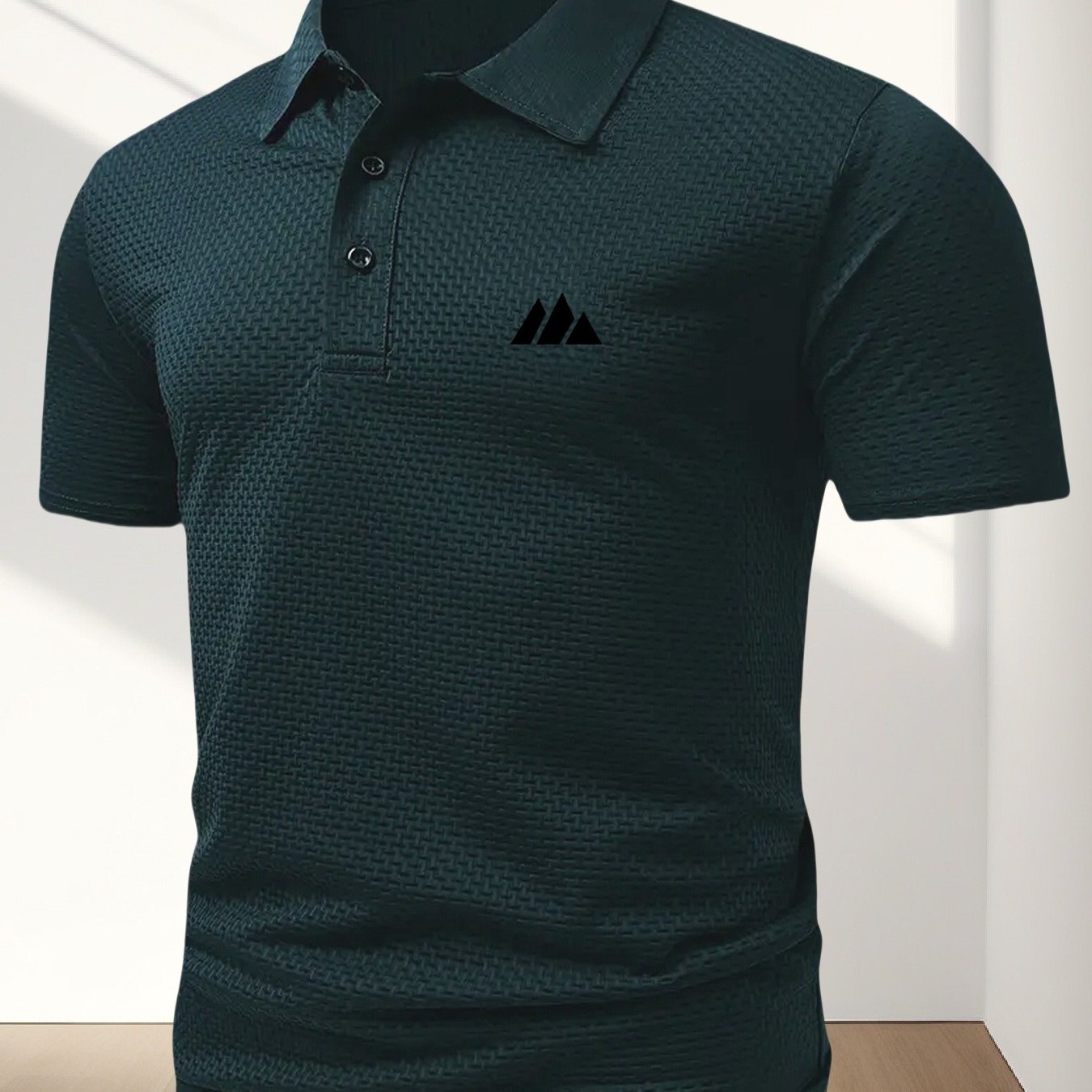 FS1128 Style Men'S Jacquard Polo Shirt with Unique Print Patterns, Casual Short Sleeves, Summer Fashion, Breathable Embossed Top, a Perfect Gift - ayq