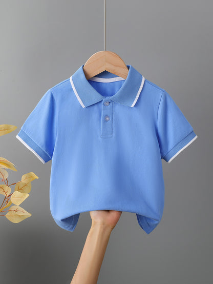 Kids' Cotton Polo Shirt Summer Casual Short Sleeve Top