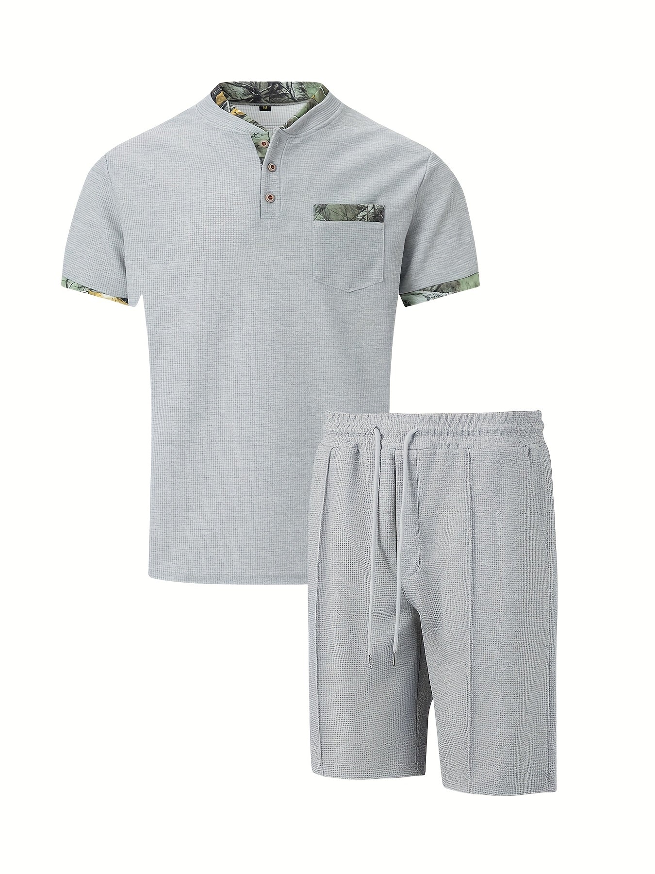 Men's Casual Summer Suit Set - Short Sleeve Shirt & Shorts