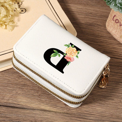 Women's Lightweight Wallet - Compact Zipper Purse with Multiple Card Slots & Coin Pocket, Elegant Monogram Initials, Secure Closure for Everyday, Travel, Gift - Women's Credit Card Organizer, Everyday Carry Purse, Stylish Ini