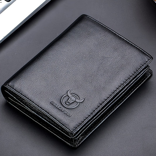 A Lightweight Men'S Leather Wallet Designed for Casual Use, Featuring a Compact Bi-Fold Style, Ample Space for , a Passport Compartment, Multiple Card Slots, And a Storage Pouch for Tickets And - ayq