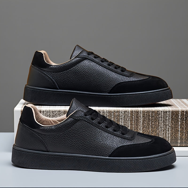 Men's Black Vintage Casual Skate Sneakers with Soft Sole