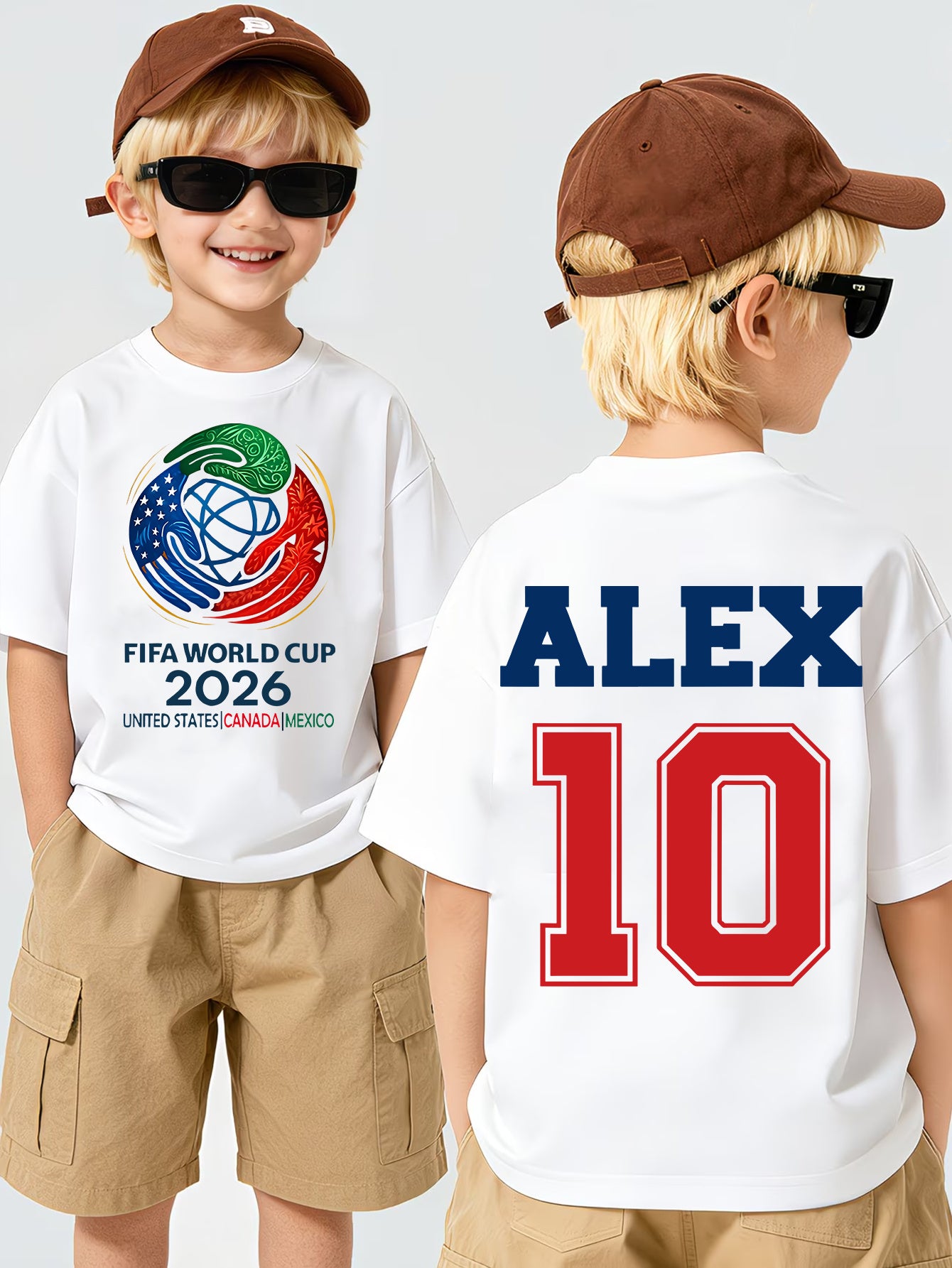 Kids Double-Sided Cotton T-Shirt for 2026 World Cup Season