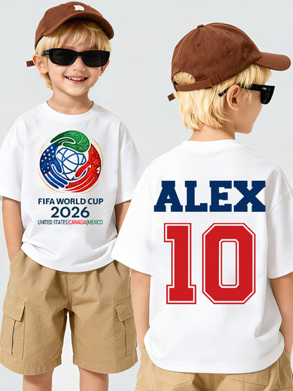 Kids Double-Sided Cotton T-Shirt for 2026 World Cup Season
