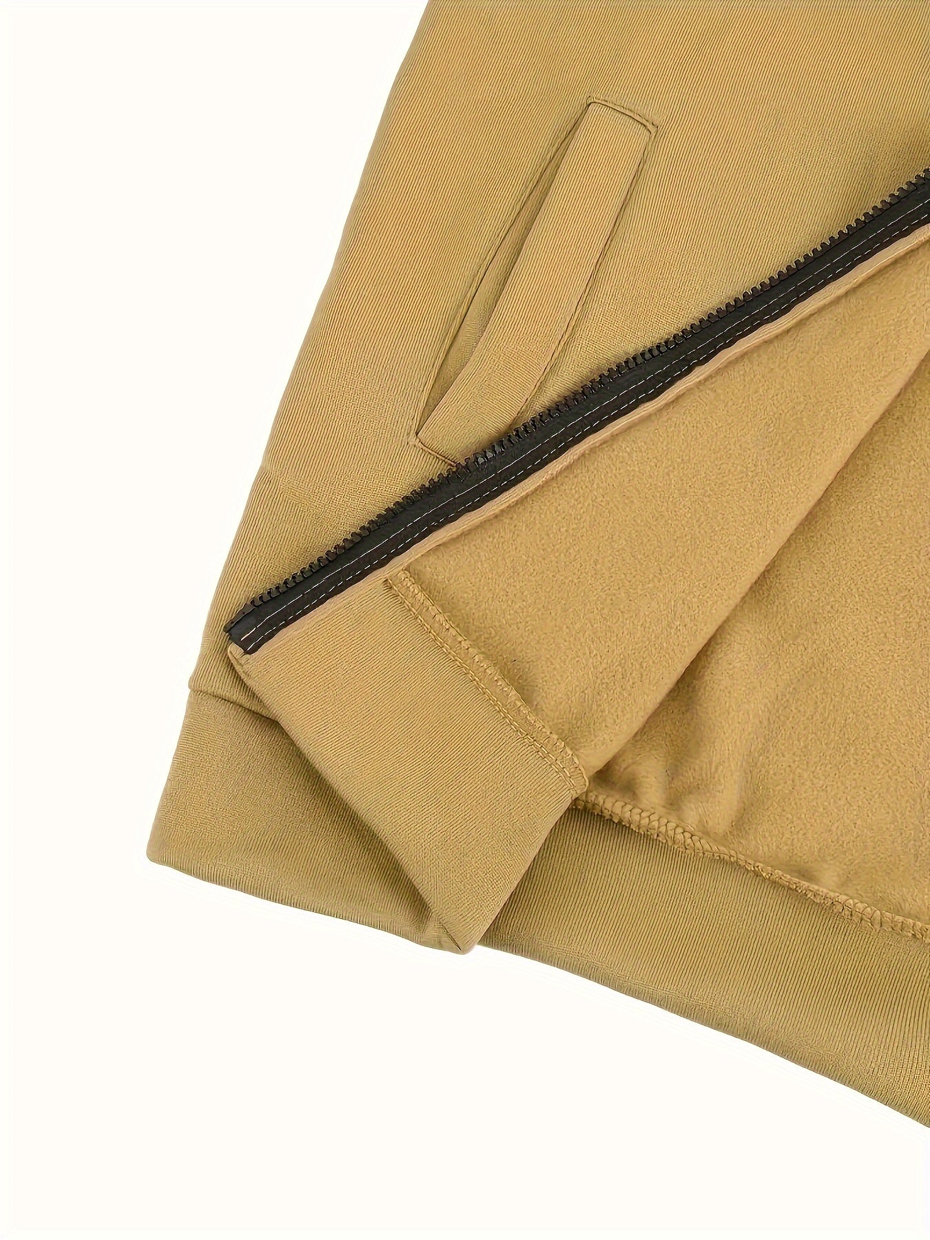 Men's Autumn and Winter Zipper Sweater Contrast Color Shoulder Sleeve Hoodie