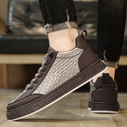[Urban Appeal] Trendy Solid Color Low Top Sneakers, All-Season Lace-Up Casual Shoes with Faux Upper, Fabric Inner, Rubber Sole, and Comfortable Cloth Insole, Versatile Trainers   Modern Sneakers   Durable Rubber Sole