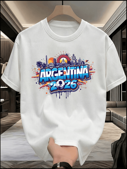 Men's 2026 World Cup T-Shirt - Casual Soccer Tee, Breathable Polyester