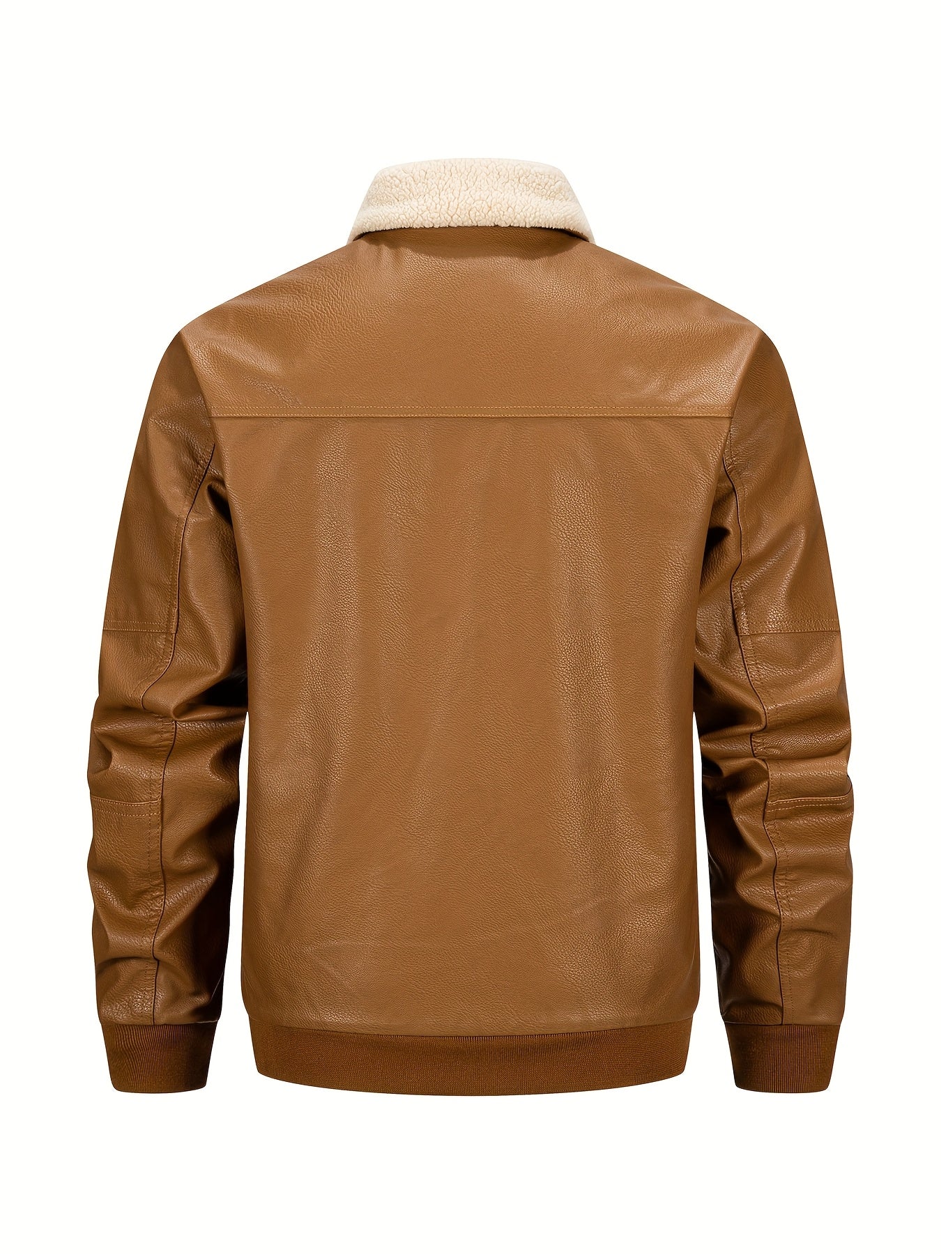 Men's Heavy-Duty Jacket - Thick Collar & Zippered Pockets, Brown/, Motorcycle-Ready Workwear Coat for Construction, Commuting - Non-Stretch Exterior & Polyester Lining - Autumn/Winter Outerwear, Casual Workwear, Embroidered D