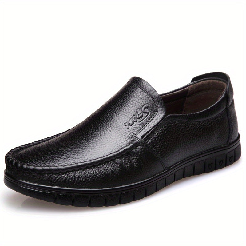 Men's Casual Cowhide Leather Slip-On Shoes for Comfort