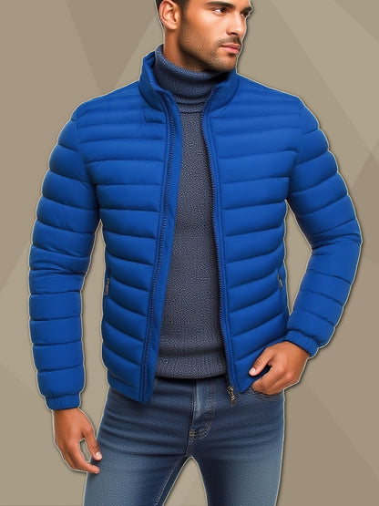Men's Lightweight Stand Collar Winter Jacket - Casual Loose Fit