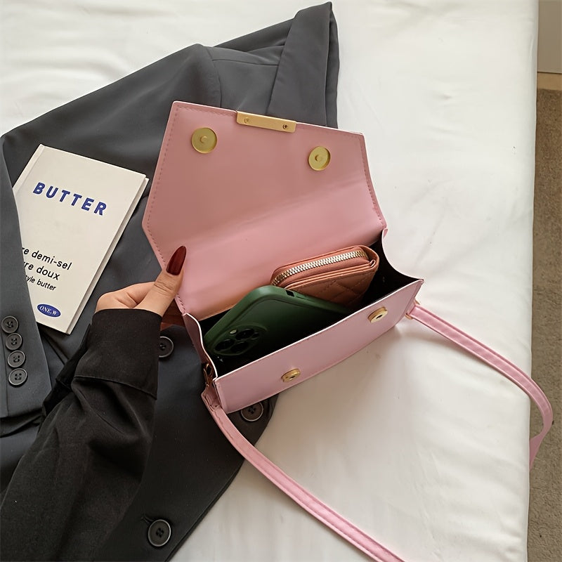 2025 new summer Women's handbag, one shoulder  , metal decorative small square bag