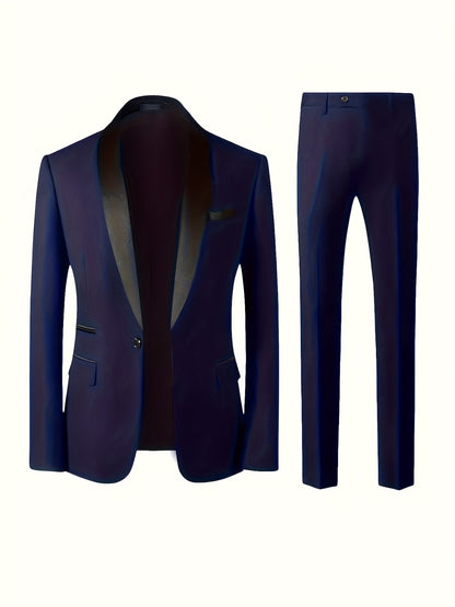 Men's 3-Piece Suit Set with Vest and Jacket for Formal Events