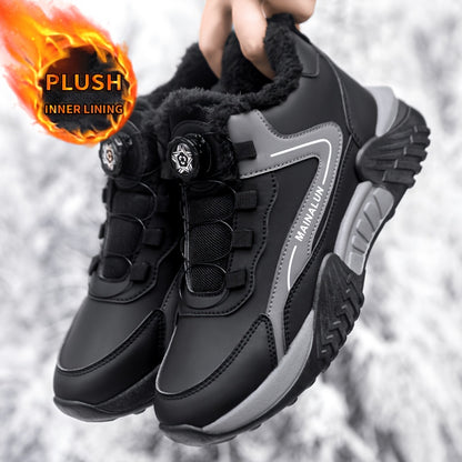 Men's Winter Tactical Ankle Boots with Warm Lining and BOA Buckle