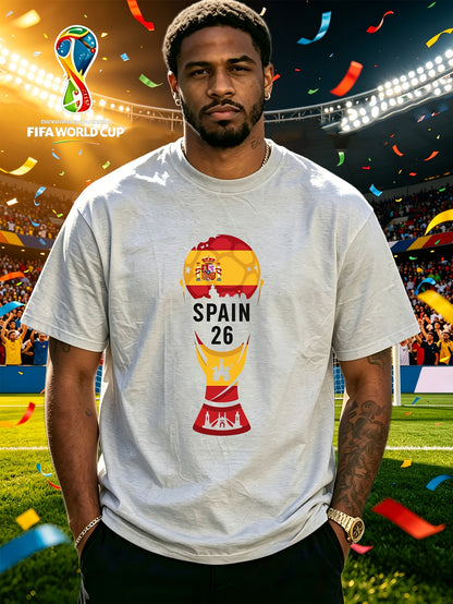 2026 USA Canada Mexico Football Themed Cotton T-Shirt