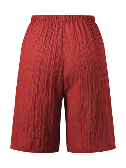 Women's Casual Solid Color Lightweight Summer Shorts Set