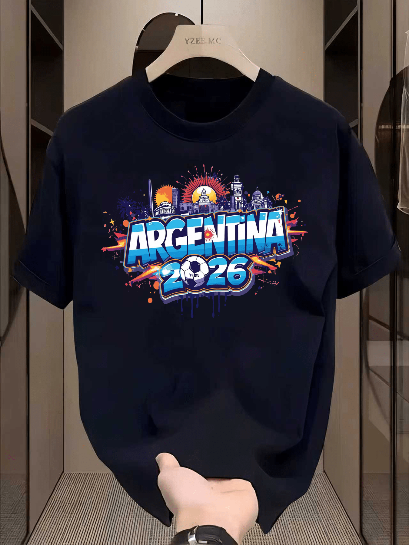 Men's 2026 World Cup T-Shirt - Casual Soccer Tee, Breathable Polyester
