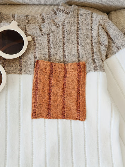 Baby Boy Color-Block Sweater & Pants Set for Fall - ayq