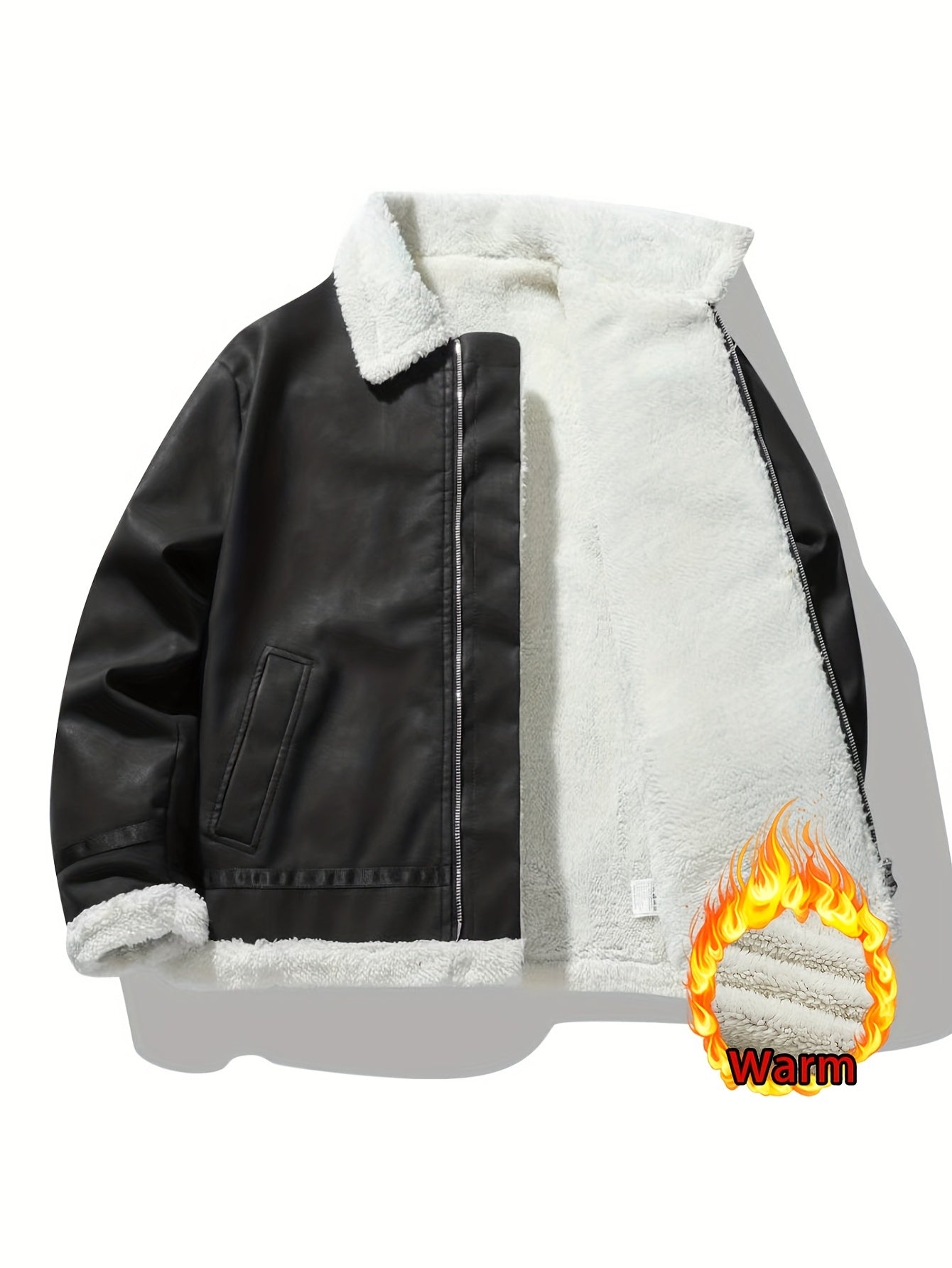 Men'S Heavy-Duty Full-Zip Jacket - Thick Winter Coat with Full-Zip Closure, Lapel Collar, Non-Stretch Fabric - Cold Weather Outerwear for Formal & Casual Events, Winter Jacket, Formal Event Attire, Sleek Design, Durable Const