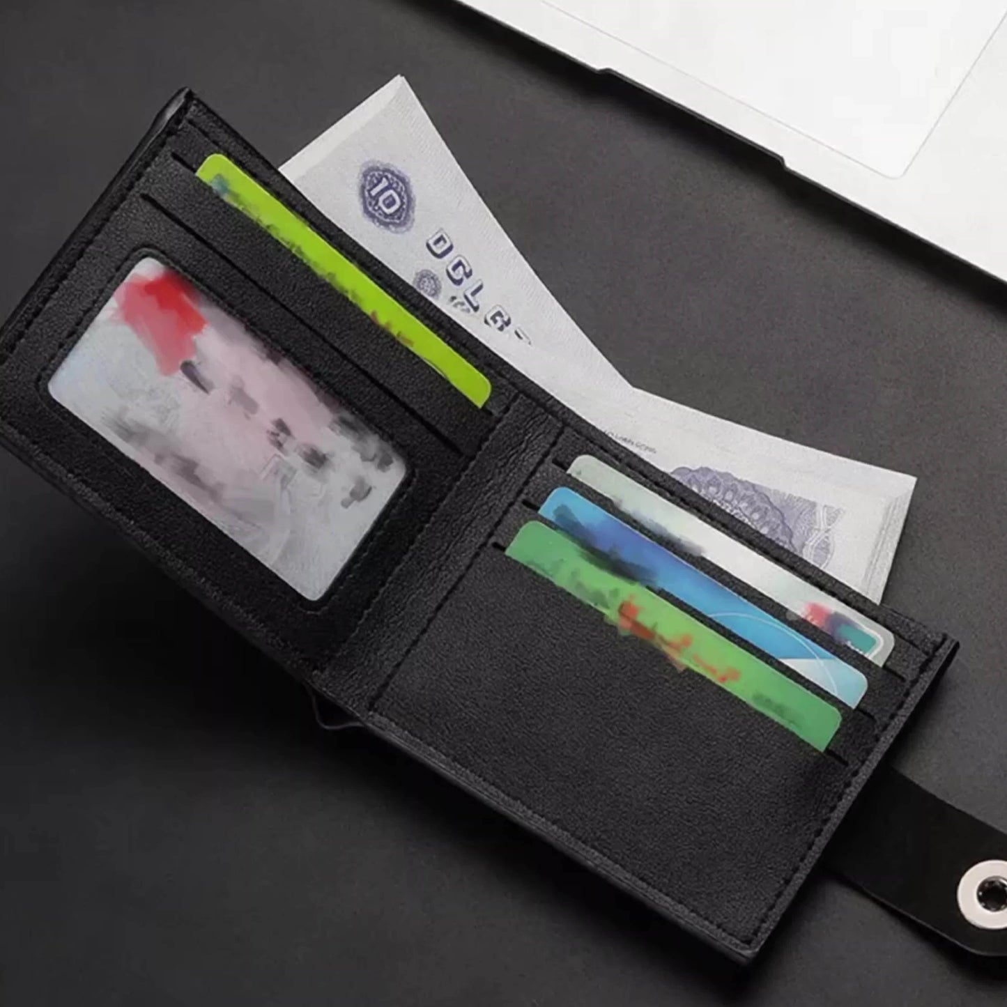 1pc Custom Unisex Wallet, Personalized Initial Name Gender-Neutral Business Wallet with Snap Closure, Multiple Card Slots, Credit Card Holder, Coin Purse, Available in Black, Dark Brown, Light Brown