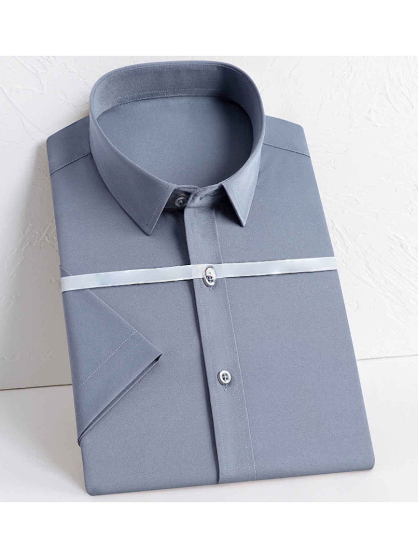 Men's Slim Fit Summer Short-Sleeve Cotton Blend Shirt