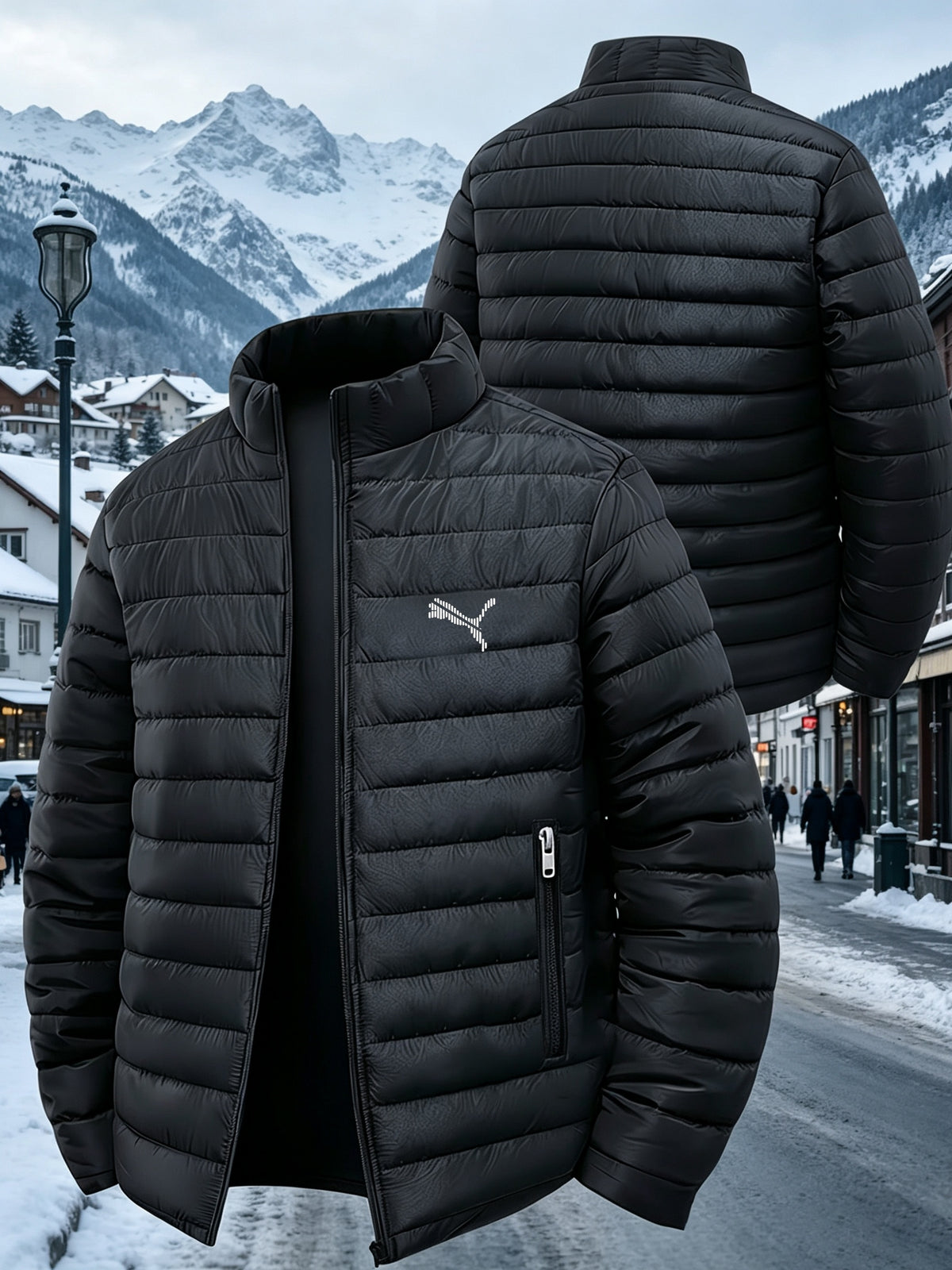 Men's Casual Stand Collar Jacket Lightweight Windproof Warm