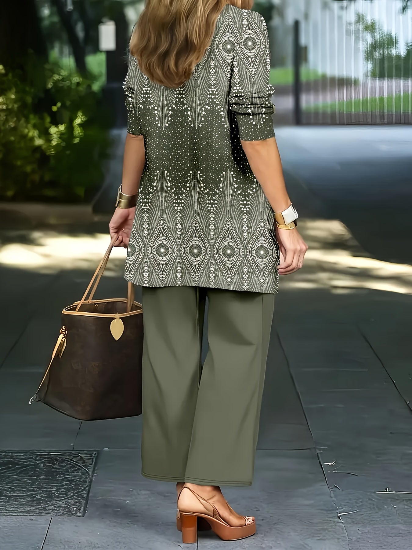 Elegant Women's 3-Piece Ethnic Set with Printed Blazer & Pants